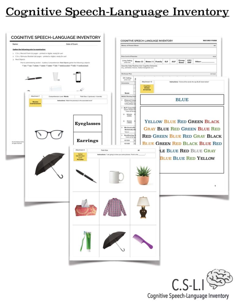 Generative naming speech therapy materials medical slps