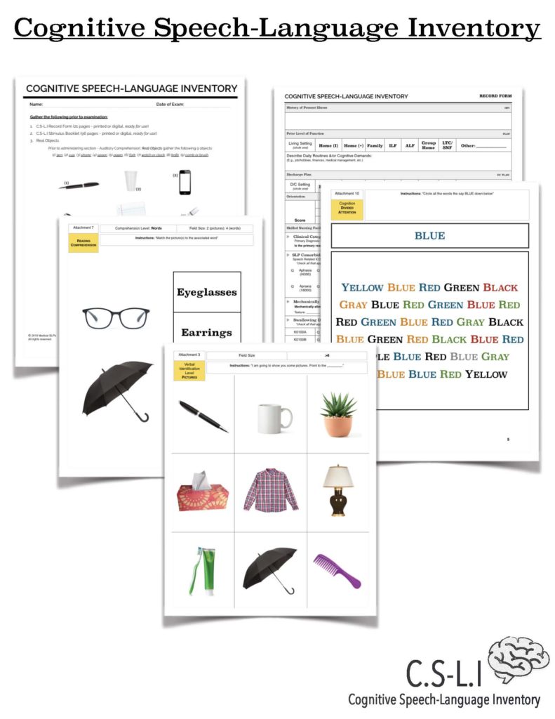 Generative naming speech therapy materials medical slps