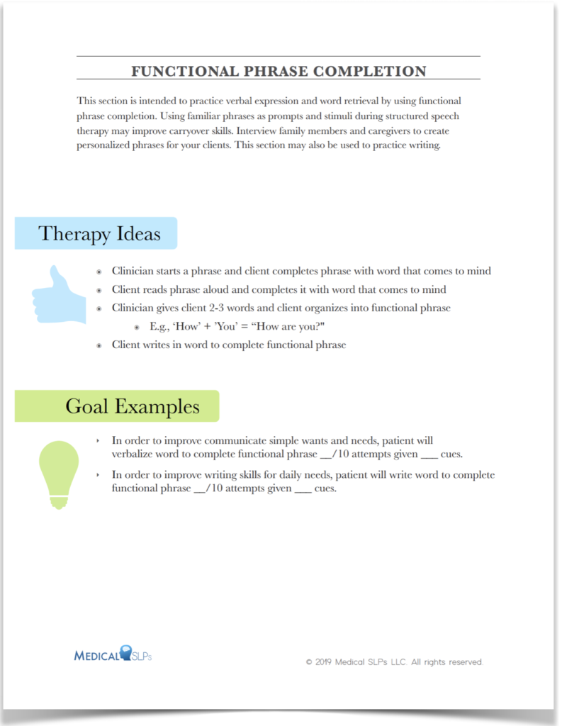 responsive naming - Medical SLPs