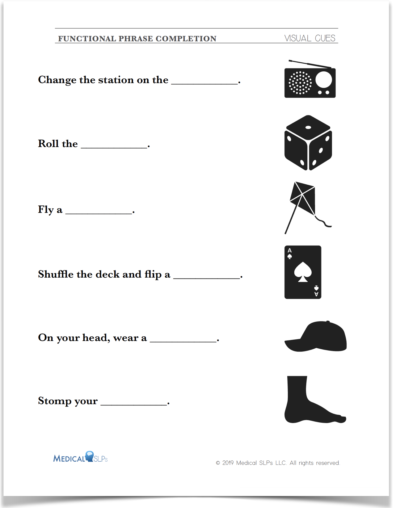 Melodic Intonation Therapy Worksheets