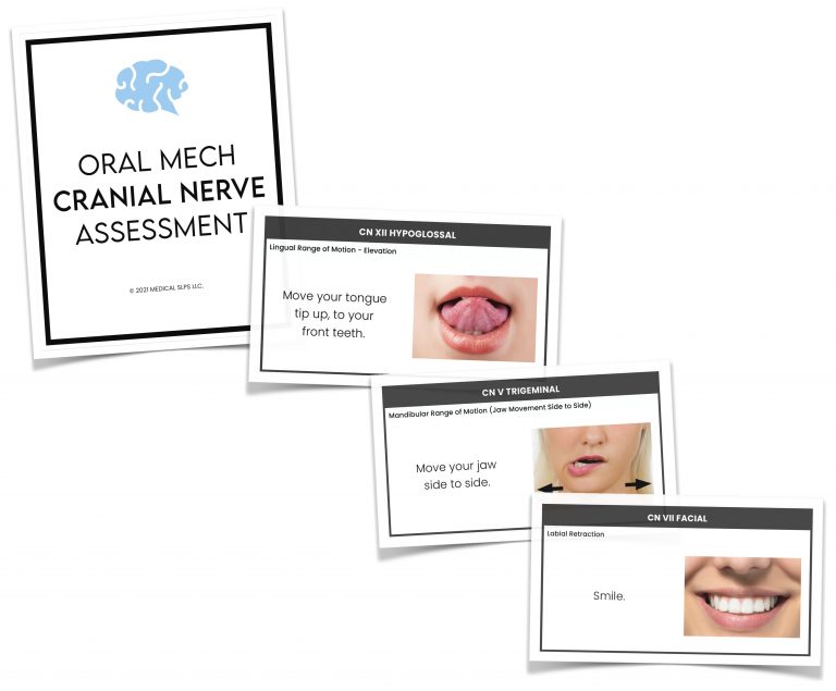 Oral Mech Cranial Nerve Assessment with Visual Cards Medical SLPs