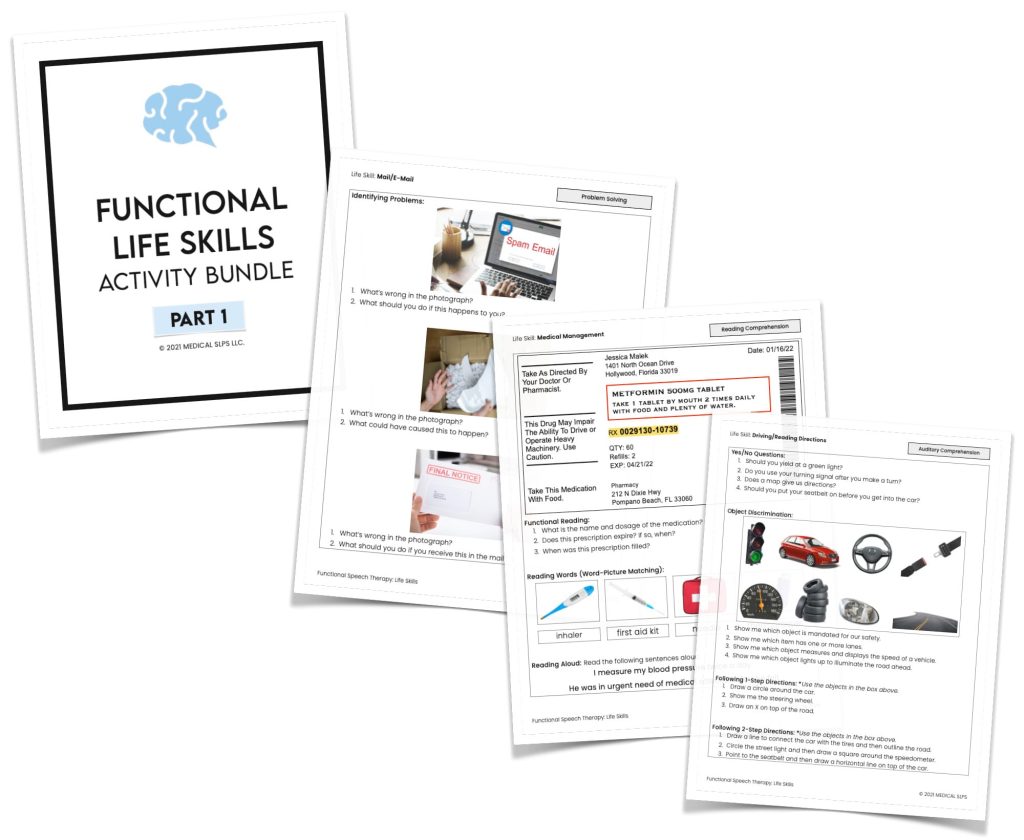 Functional Life Skills Activity Bundle Medical SLPs   Fxllifeskillsbundlecovers Page 2 Min 1024x840 